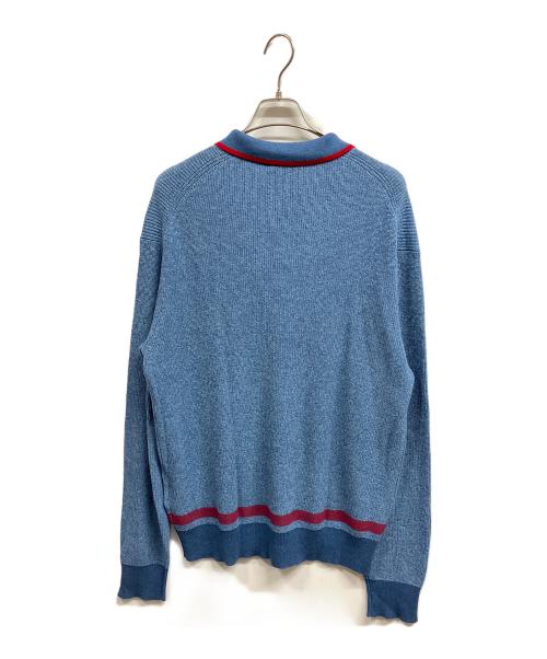 COACH（コーチ）COACH (コーチ) カシミヤブレンドニットポロシャツ/COACH ブルー サイズ:Ⅼの古着・服飾アイテム