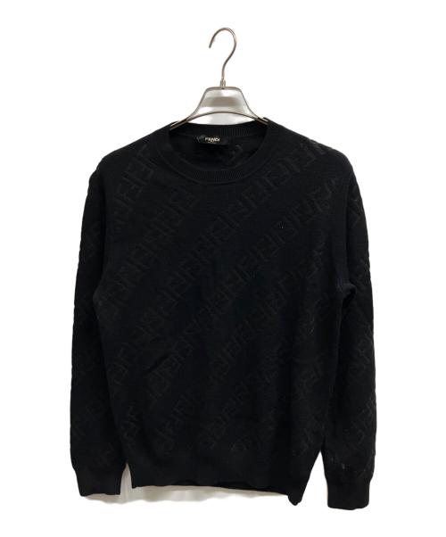 FENDI（フェンディ）FENDI (フェンディ) FFロゴ クルーネックニット ブラック サイズ:50の古着・服飾アイテム