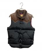 ROOKY MOUNTAIN×WAREHOUSEロッキーマウンテン×ウエアハウス）の古着「NYLON CHRISTY VEST」｜ブラック×ブラウン
