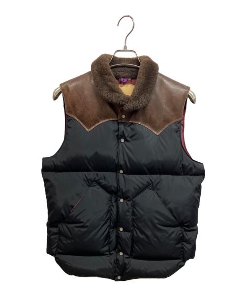 ROOKY MOUNTAIN（ロッキーマウンテン）ROOKY MOUNTAIN (ロッキーマウンテン) WAREHOUSE (ウエアハウス) NYLON CHRISTY VEST ブラック×ブラウン サイズ:38の古着・服飾アイテム