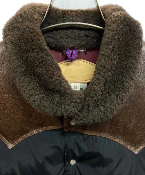 ROOKY MOUNTAIN（ロッキーマウンテン）ROOKY MOUNTAIN (ロッキーマウンテン) WAREHOUSE (ウエアハウス) NYLON CHRISTY VEST ブラック×ブラウン サイズ:38の古着・服飾アイテム
