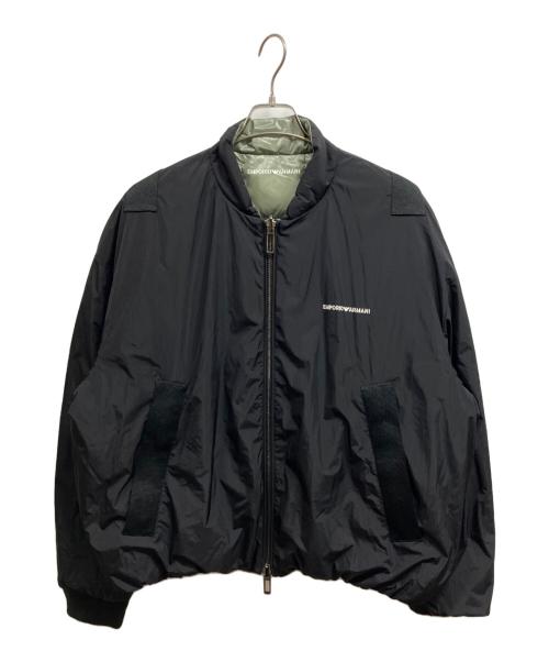 EMPORIO ARMANI（エンポリオ アルマーニ）EMPORIO ARMANI (エンポリオ アルマーニ) リバーシブル ロゴ パファージャケット ブラック サイズ:54の古着・服飾アイテム