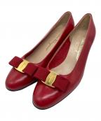 Salvatore Ferragamoサルヴァトーレ フェラガモ）の古着「ヴァラリボンパンプス/Salvatore Ferragamo」｜レッド