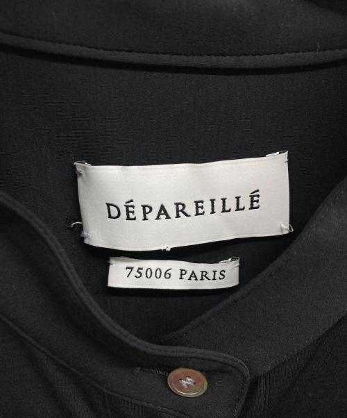 DEPAREILLE（デパリエ）DEPAREILLE (デパリエ) バンドカラーコットンシャツワンピース ブラック サイズ:38の古着・服飾アイテム