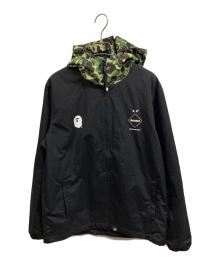 F.C.R.B.×A BATHING APE（エフシーレアルブリストル×アベイシングエイプ）の古着「SEPARATE PRACTICE JACKET/	F.C.R.B./A BATHING APE」｜ブラック×グリーン
