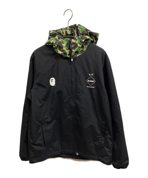 F.C.R.B.（エフシーレアルブリストル）F.C.R.B. (エフシーレアルブリストル) A BATHING APE (アベイシングエイプ) SEPARATE PRACTICE JACKET/	F.C.R.B./A BATHING APE ブラック×グリーン サイズ:Lの古着・服飾アイテム