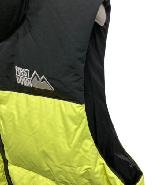 FIRST DOWN（ファーストダウン）FIRST DOWN (ファーストダウン) BUBBLE DOWN VEST MICROFT/FIRST DOWN イエロー サイズ:L 未使用品の古着・服飾アイテム