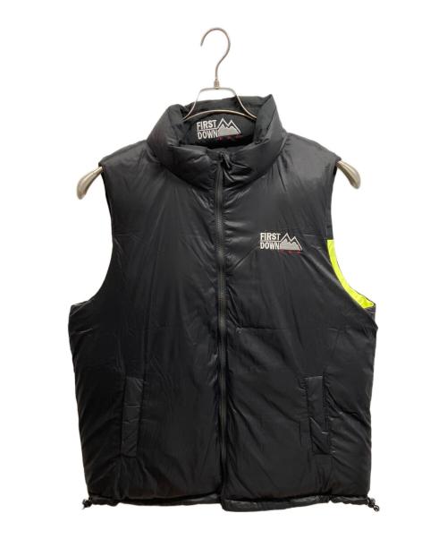 FIRST DOWN（ファーストダウン）FIRST DOWN (ファーストダウン) BUBBLE DOWN VEST MICROFT/FIRST DOWN イエロー サイズ:L 未使用品の古着・服飾アイテム