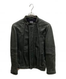 ARMANI EXCHANGE（アルマーニ エクスチェンジ）の古着「レザーライダースジャケット/ARMANI EXCHANGE」｜ブラック