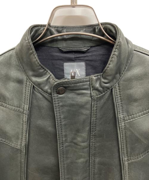 ARMANI EXCHANGE（アルマーニ エクスチェンジ）ARMANI EXCHANGE (アルマーニ エクスチェンジ) レザーライダースジャケット/ARMANI EXCHANGE ブラック サイズ:Sの古着・服飾アイテム