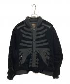 VANSONバンソン）の古着「SKELTON BONES VELOURS JACKET/VANSON」｜ブラック