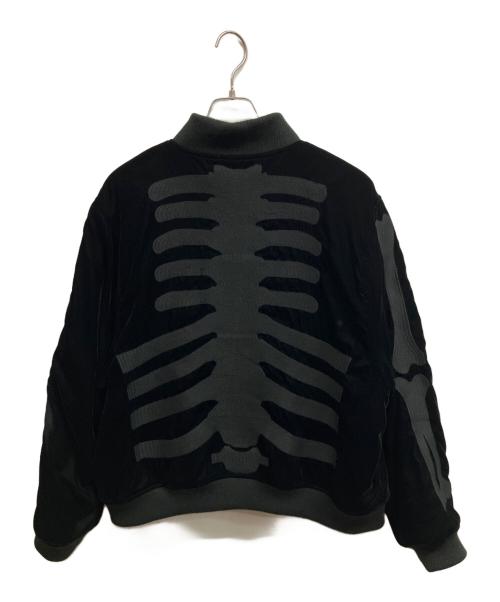 VANSON（バンソン）VANSON (バンソン) SKELTON BONES VELOURS JACKET/VANSON ブラック サイズ:Mの古着・服飾アイテム