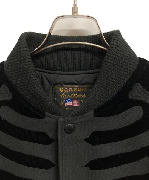 VANSON（バンソン）VANSON (バンソン) SKELTON BONES VELOURS JACKET/VANSON ブラック サイズ:Mの古着・服飾アイテム