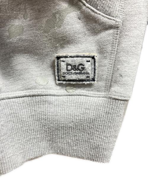 DOLCE & GABBANA（ドルチェ＆ガッバーナ）DOLCE & GABBANA (ドルチェ＆ガッバーナ) ペイント加工ジップパーカー/DOLCE & GABBANA グレー サイズ:sの古着・服飾アイテム