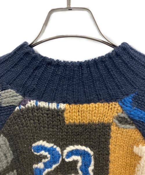 Acne studios（アクネ ストゥディオズ）Acne Studios (アクネ ストゥディオズ) Jerett Numbersニット/Acne Studios ネイビー・ホワイト サイズ:XSの古着・服飾アイテム