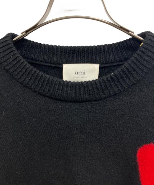 ami（アミ）ami (アミ) ロゴクルーネックニット/ami ブラック サイズ:Freeの古着・服飾アイテム