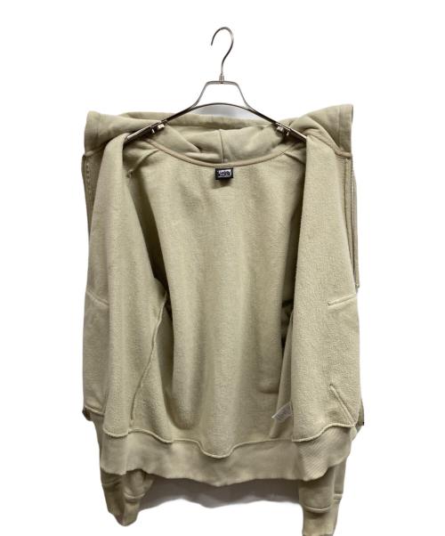 stussy（ステューシー）stussy (ステューシー) WEB ZIP HOODIE ジップパーカー ベージュ サイズ:Lの古着・服飾アイテム