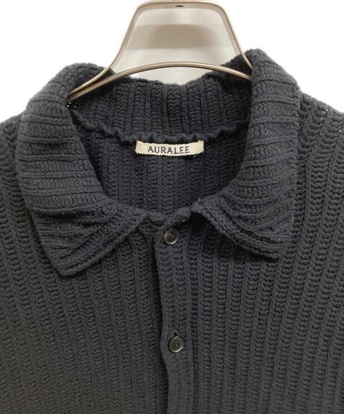 AURALEE（オーラリー）AURALEE (オーラリー) BRUSHED COTTON WOOL RIB KNIT SHIRT/AURALEE ネイビー サイズ:4の古着・服飾アイテム