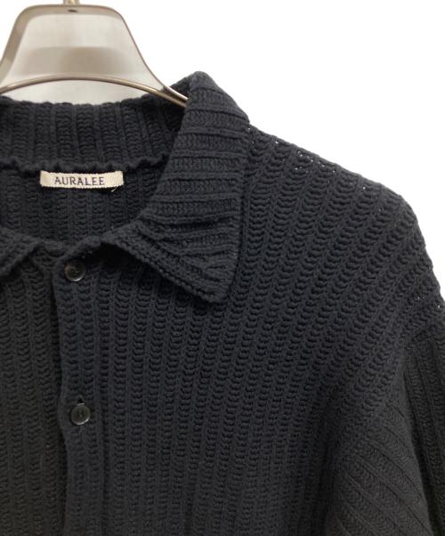 AURALEE（オーラリー）AURALEE (オーラリー) BRUSHED COTTON WOOL RIB KNIT SHIRT/AURALEE ネイビー サイズ:4の古着・服飾アイテム