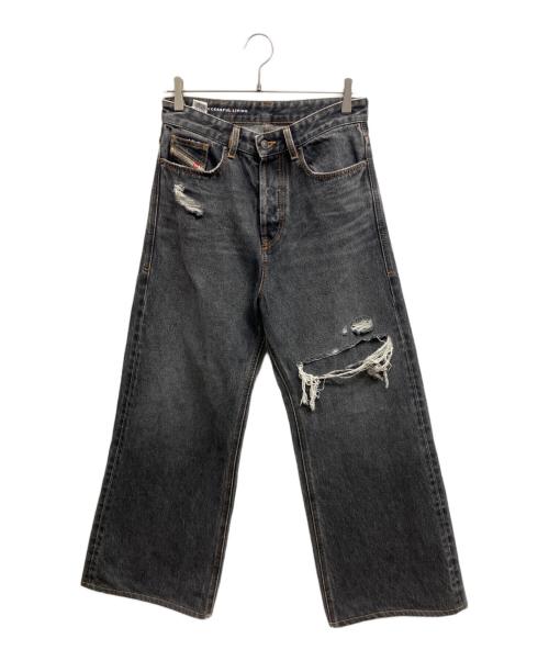 DIESEL（ディーゼル）DIESEL (ディーゼル) relaxed jeans d-riseデニムパンツ/DIESEL グレー・ブラック サイズ:26の古着・服飾アイテム