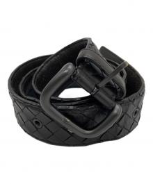 BOTTEGA VENETA（ボッテガベネタ）の古着「イントレチャート ベルト/BOTTEGA VENETA」｜ブラック