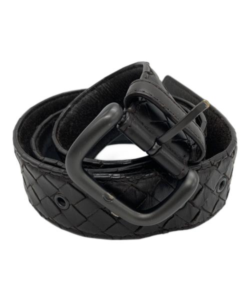 BOTTEGA VENETA（ボッテガベネタ）BOTTEGA VENETA (ボッテガベネタ) イントレチャート ベルト/BOTTEGA VENETA ブラック サイズ:38IN / 95CMの古着・服飾アイテム