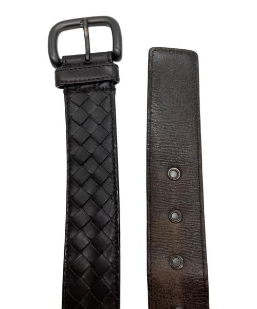 BOTTEGA VENETA（ボッテガベネタ）BOTTEGA VENETA (ボッテガベネタ) イントレチャート ベルト/BOTTEGA VENETA ブラック サイズ:38IN / 95CMの古着・服飾アイテム