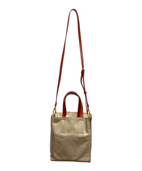 MARNI（マルニ）MARNI (マルニ) MUSEOソフトレザートートバック/MARNI グリーン・ベージュの古着・服飾アイテム