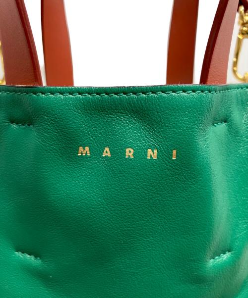 MARNI（マルニ）MARNI (マルニ) MUSEOソフトレザートートバック/MARNI グリーン・ベージュの古着・服飾アイテム