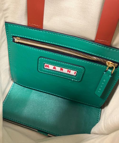 MARNI（マルニ）MARNI (マルニ) MUSEOソフトレザートートバック/MARNI グリーン・ベージュの古着・服飾アイテム