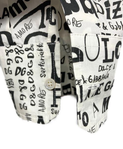 DOLCE & GABBANA（ドルチェ＆ガッバーナ）DOLCE & GABBANA (ドルチェ＆ガッバーナ) 総柄シャツ ホワイト サイズ:43の古着・服飾アイテム