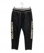 DOLCE & GABBANAドルチェ＆ガッバーナ）の古着「サイドラバーロゴ スウェットイージーパンツ」｜ブラック