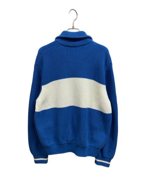 LACOSTE（ラコステ）LACOSTE (ラコステ) ローゲージニットスタンドカラージャケット ブルー サイズ:40の古着・服飾アイテム