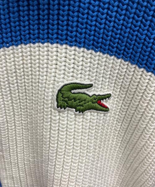 LACOSTE（ラコステ）LACOSTE (ラコステ) ローゲージニットスタンドカラージャケット ブルー サイズ:40の古着・服飾アイテム