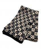 GUCCIグッチ）の古着「総柄マフラー/GUCCI」｜ブラック×ベージュ
