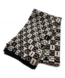 GUCCI（グッチ）の古着「総柄マフラー/GUCCI」｜ブラック×ベージュ