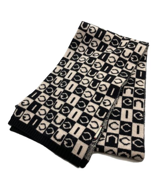GUCCI（グッチ）GUCCI (グッチ) 総柄マフラー/GUCCI ブラック×ベージュの古着・服飾アイテム