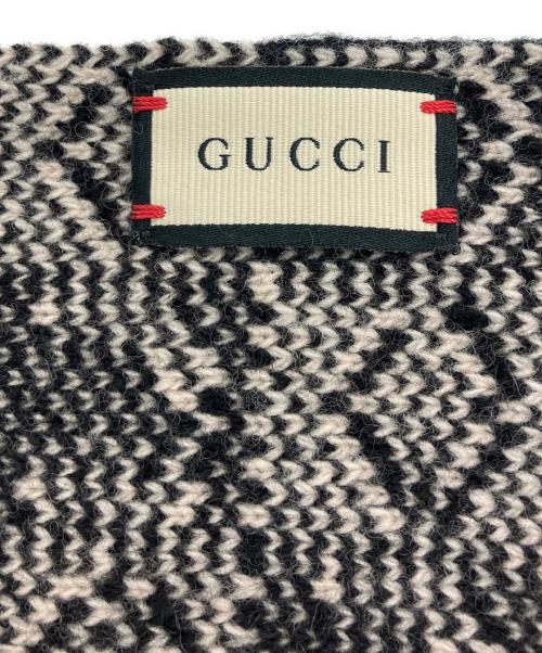 GUCCI（グッチ）GUCCI (グッチ) 総柄マフラー/GUCCI ブラック×ベージュの古着・服飾アイテム