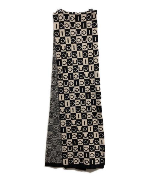 GUCCI（グッチ）GUCCI (グッチ) 総柄マフラー/GUCCI ブラック×ベージュの古着・服飾アイテム