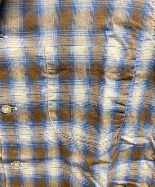 MANHATTN（マンハッタン）MANHATTN (マンハッタン) オープンカラーチェックシャツ ブルー サイズ:Lの古着・服飾アイテム