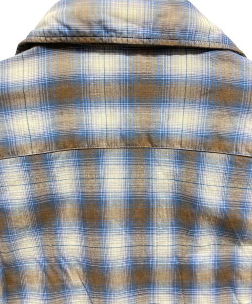 MANHATTN（マンハッタン）MANHATTN (マンハッタン) オープンカラーチェックシャツ ブルー サイズ:Lの古着・服飾アイテム