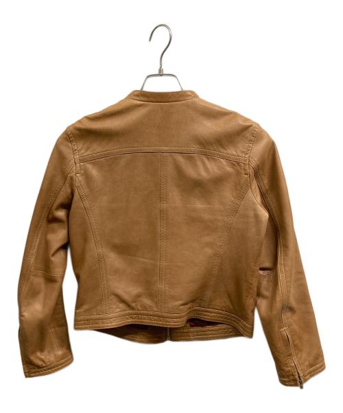 TOMORROW LAND（トゥモローランド）TOMORROW LAND (トゥモローランド) ラムレザー ジップアップブルゾン/TOMORROW LAND ブラウン サイズ:Sの古着・服飾アイテム