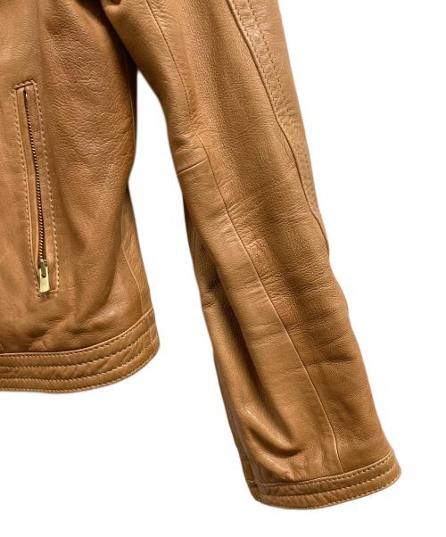 TOMORROW LAND（トゥモローランド）TOMORROW LAND (トゥモローランド) ラムレザー ジップアップブルゾン/TOMORROW LAND ブラウン サイズ:Sの古着・服飾アイテム