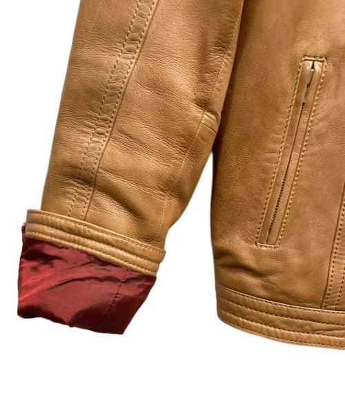 TOMORROW LAND（トゥモローランド）TOMORROW LAND (トゥモローランド) ラムレザー ジップアップブルゾン/TOMORROW LAND ブラウン サイズ:Sの古着・服飾アイテム