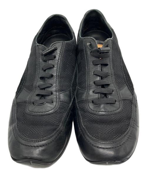 LOUIS VUITTON（ルイ ヴィトン）LOUIS VUITTON (ルイ ヴィトン) ダミエグラフィット キャンバスレザー切り替えレースアップローカットスニーカー/LOUIS VUITTON ブラック サイズ:size8の古着・服飾アイテム