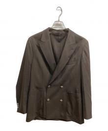 green label relaxing（グリーンレーベルリラクシング）の古着「TW サージ ダブルブレスト PKD ブレザー ジャケット/green label relaxing」｜ブラウン