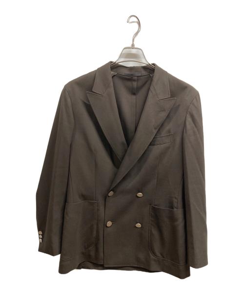 green label relaxing（グリーンレーベルリラクシング）green label relaxing (グリーンレーベルリラクシング) TW サージ ダブルブレスト PKD ブレザー ジャケット/green label relaxing ブラウン サイズ:Mの古着・服飾アイテム