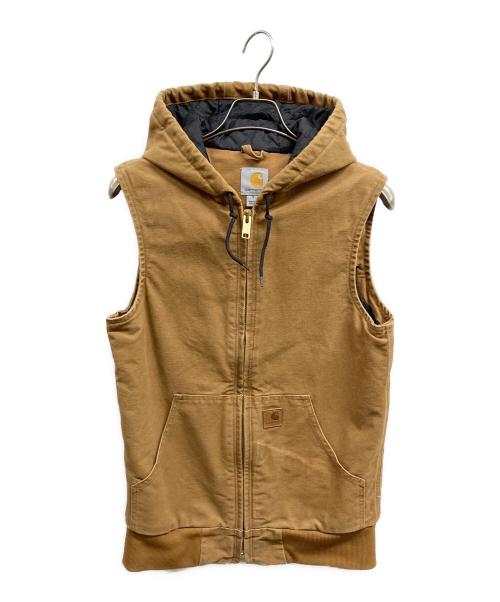 CarHartt（カーハート）CarHartt (カーハート) フード付きダックベスト ブラウン サイズ:Sの古着・服飾アイテム
