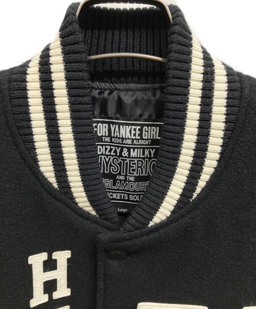 Hysteric Glamour（ヒステリックグラマー）Hysteric Glamour (ヒステリックグラマー) SEE NO EVIL刺繍 ヴァーシティジャケット ブラック サイズ:Lの古着・服飾アイテム