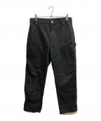 CarHarttカーハート）の古着「DOUBLE FRONT DUNGAREE WORK PANTS」｜ブラック